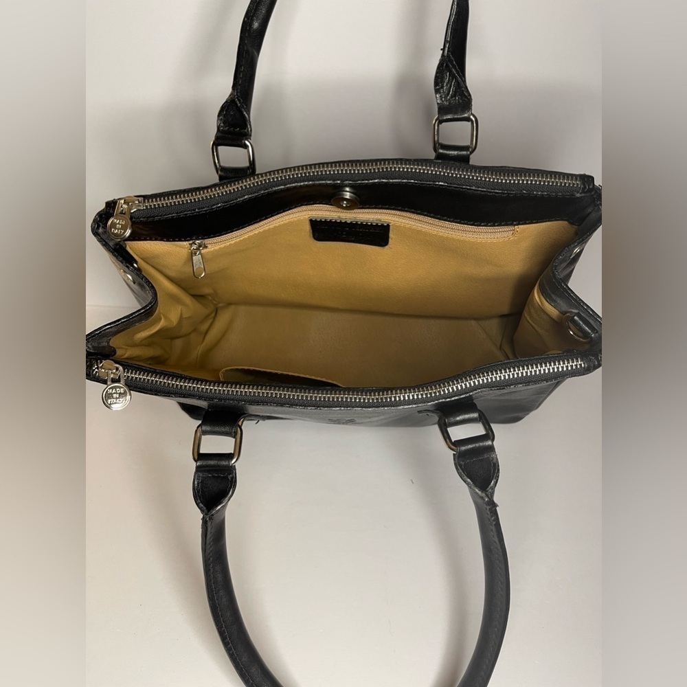 90s Vintage Florence Moon Leather Side-snap Satchel | Made in Italy - Picture 6 of 14